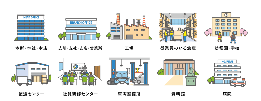 全国すべての事業所、企業が対象です。
