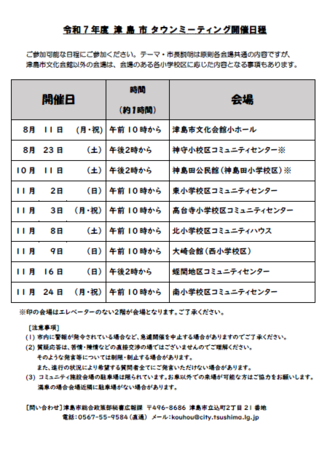 タウンミーティングチラシ（裏）